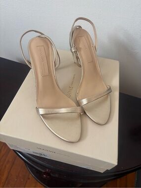 Metallic Gold WATA Heeled Sandals
